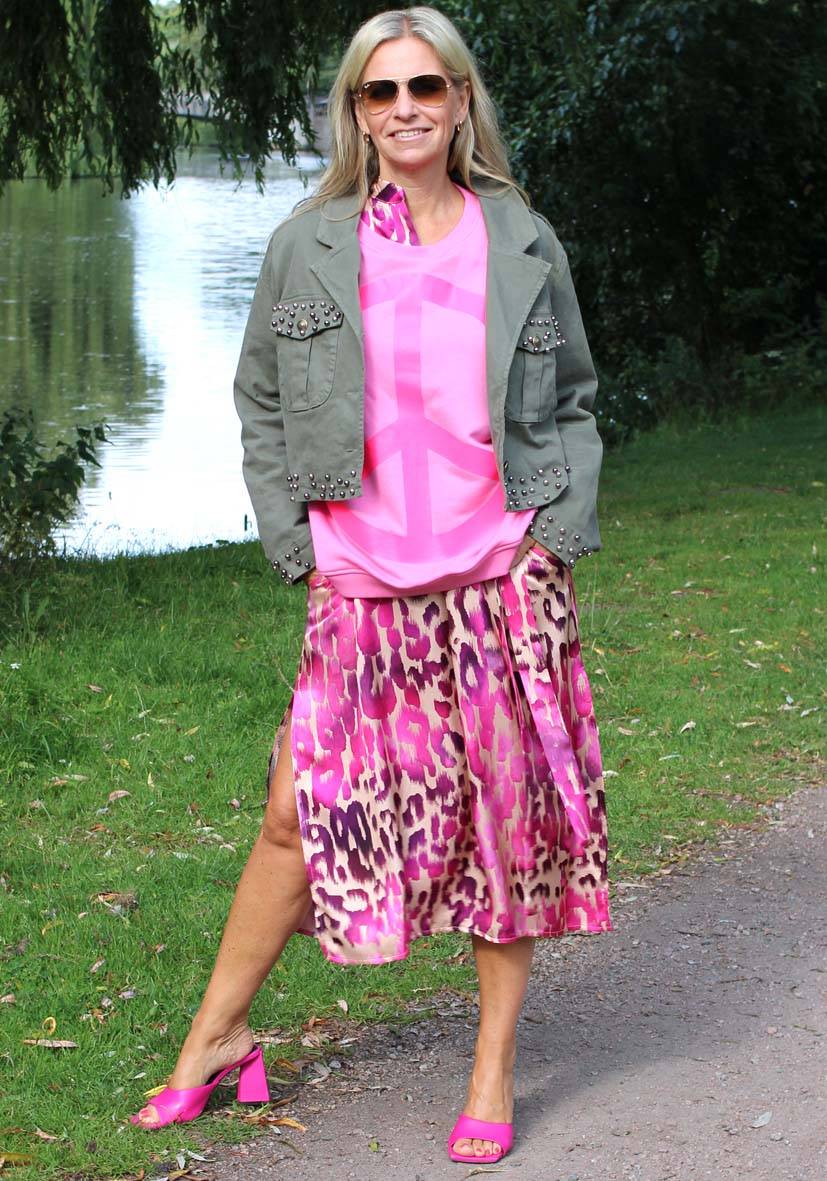 Miss Goodlife Dress Pink Leo Midi Riesige Rabatte