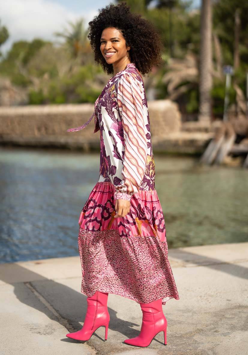 Miss Goodlife Dress Pink Snakes Im Verkauf