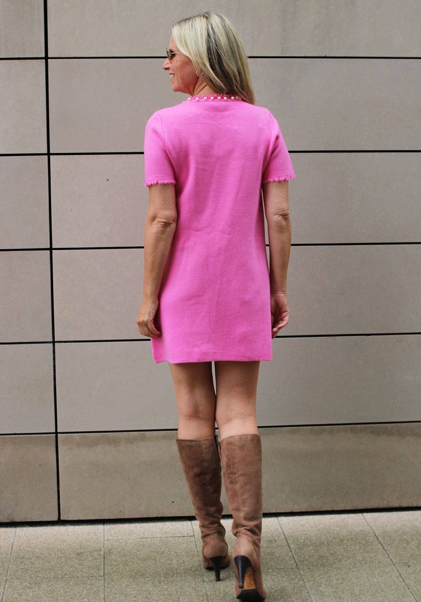 Miss Goodlife Dress Knitted short – pink Rabatt