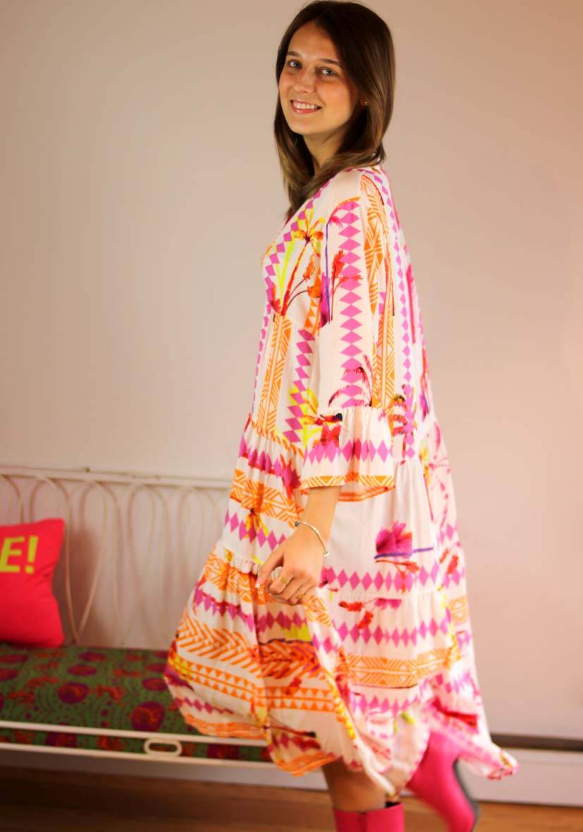 Miss Goodlife Dress Indie Big Leaves Flash Sale
