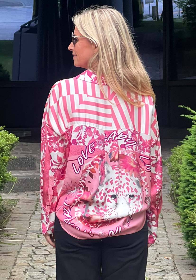 Miss Goodlife Bluse Flowers and Stripes Begrenztes Angebot