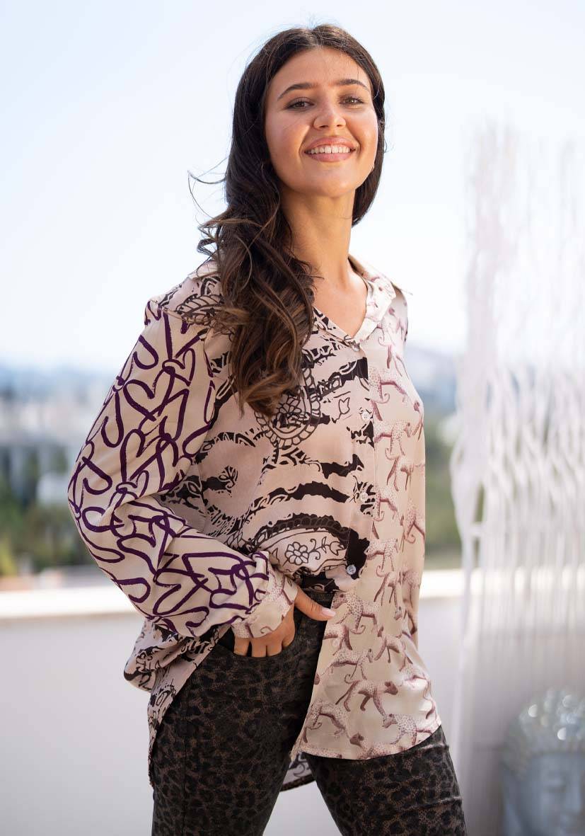 Miss Goodlife Blouse Zebra Hearts Exklusivangebot