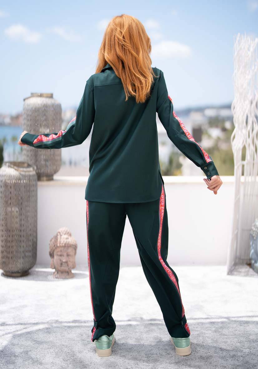 Miss Goodlife Bluse Border Love – green Blitzangebot