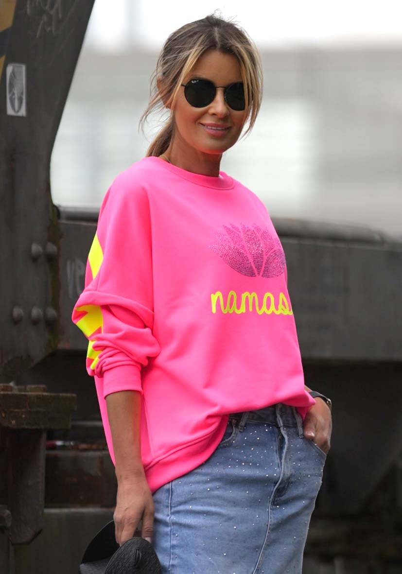 Miss Goodlife Roundneck Double Namasté Strass – neonpink Bis zu 65% Rabatt