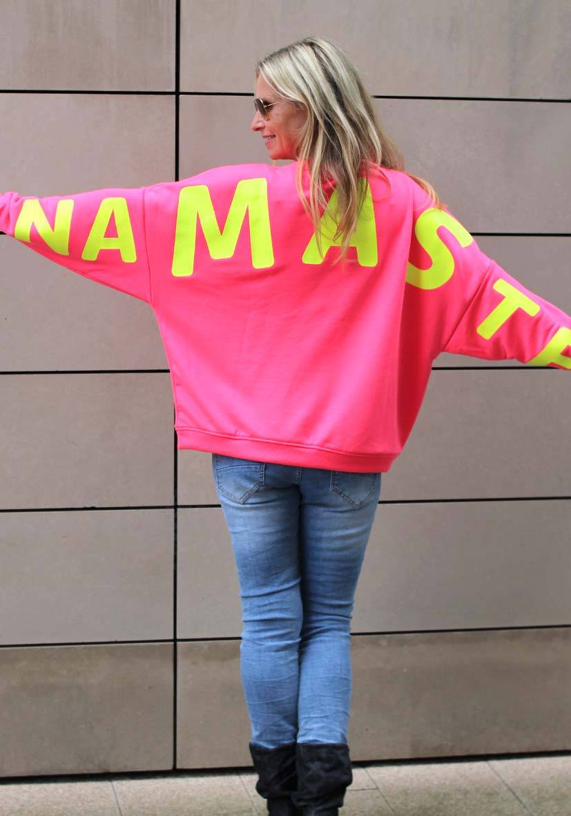 Miss Goodlife Roundneck Double Namasté Glitter – neonpink Vierteljährliche Förderung