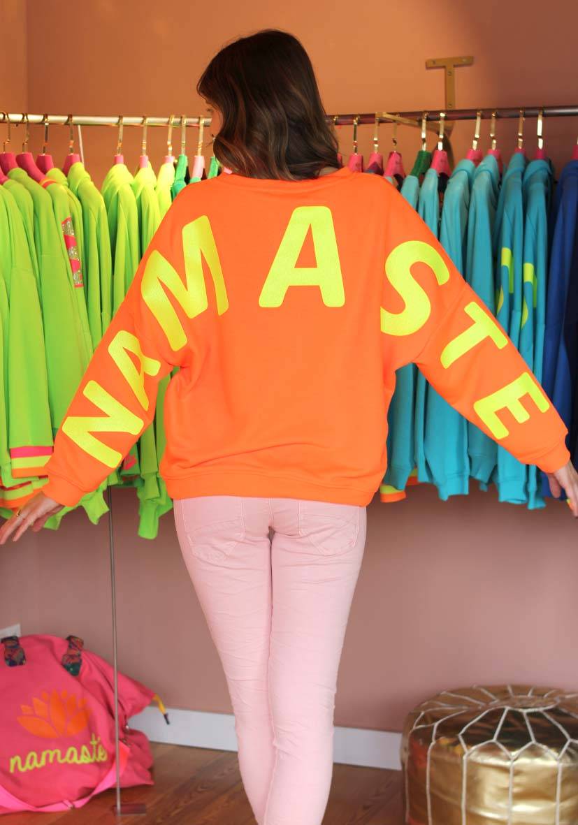 Miss Goodlife Roundneck Double Namasté Glitter – neonorange Discount Store für neue Produkte