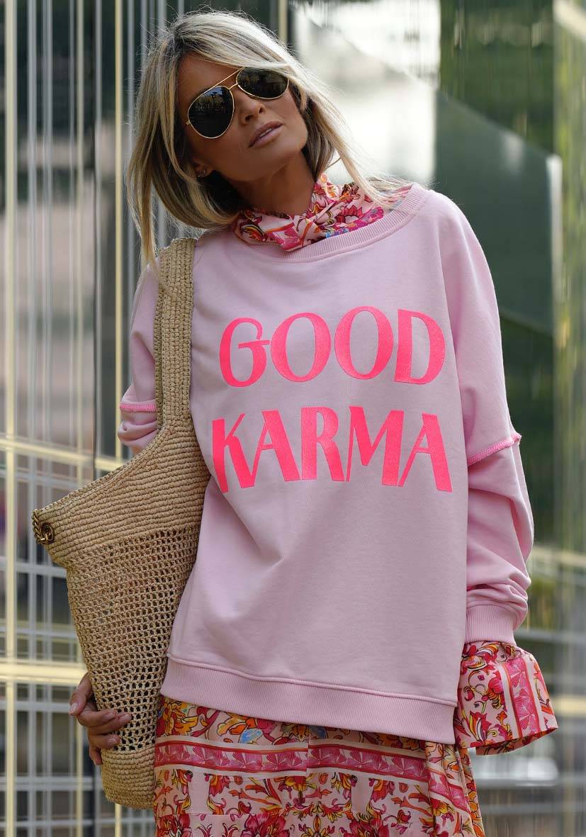 Miss Goodlife Roundneck Good Karma Good Luck – dust rose Clearance-Verkauf