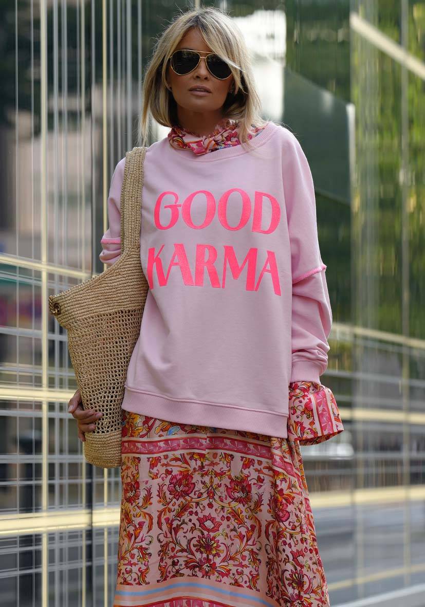 Miss Goodlife Roundneck Good Karma Good Luck – dust rose Clearance-Verkauf