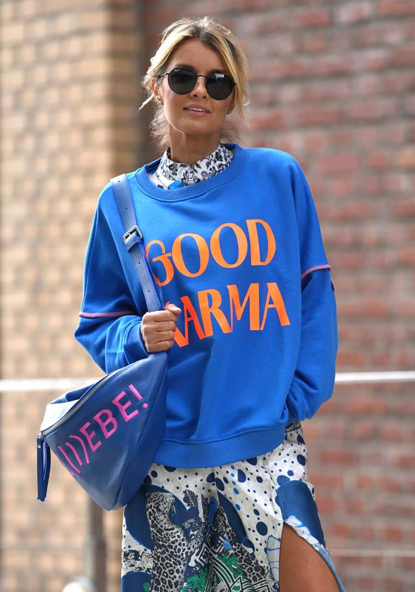 Miss Goodlife Roundneck Good Karma Good Luck – blue Kostenloser Versand international
