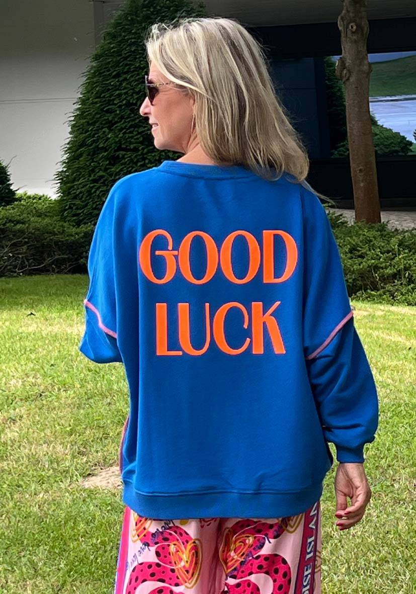 Miss Goodlife Roundneck Good Karma Good Luck – blue Kostenloser Versand international