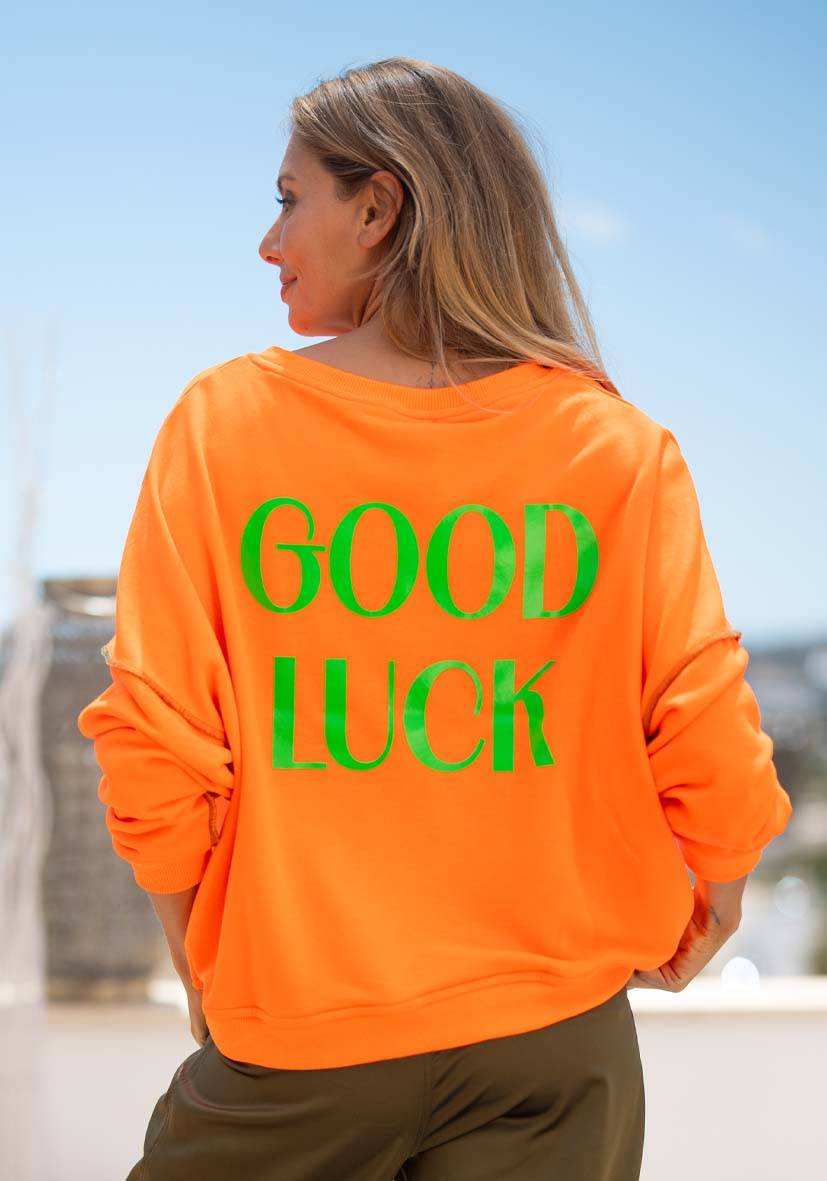 Miss Goodlife Roundneck Good Karma Good Luck – neonorange Begrenzt auf 3 Tage