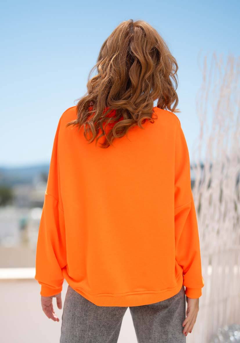 Miss Goodlife Roundneck Good Vibes – neonorange Im Verkauf