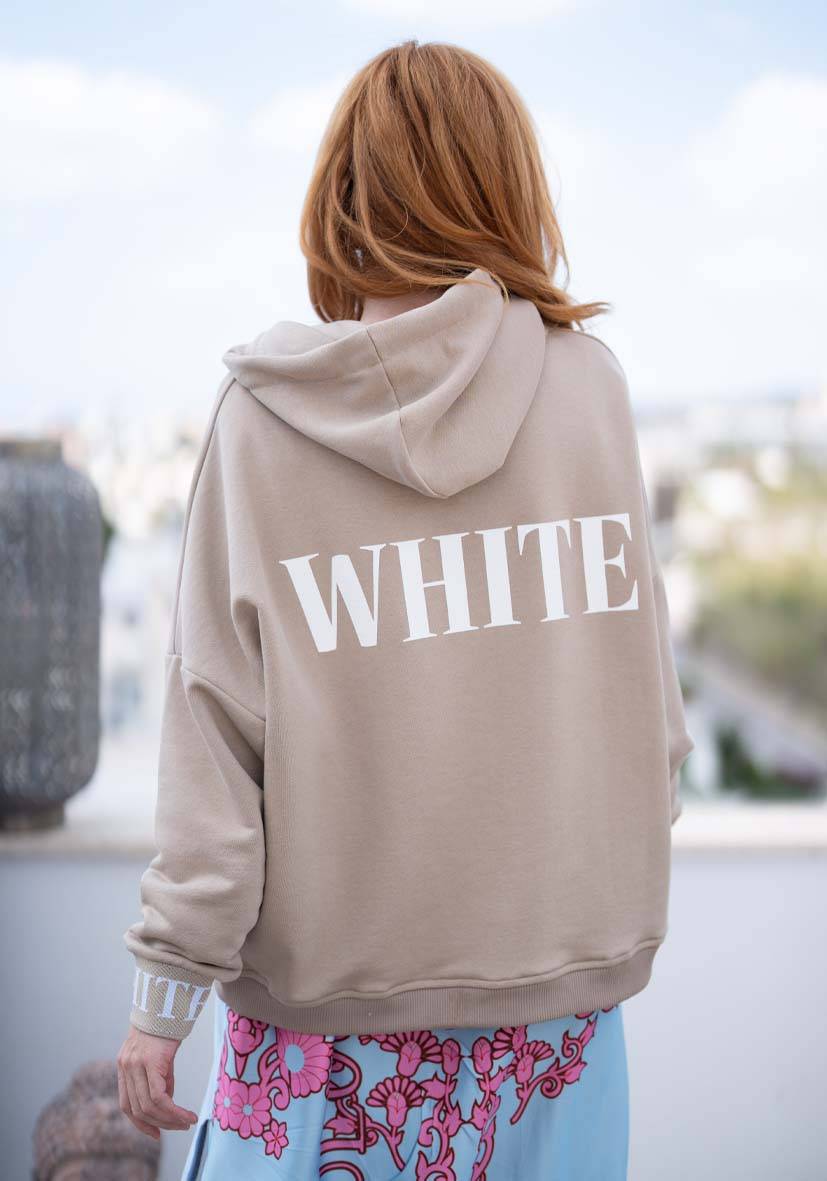 Miss Goodlife Hoodie Black and White – sand Online