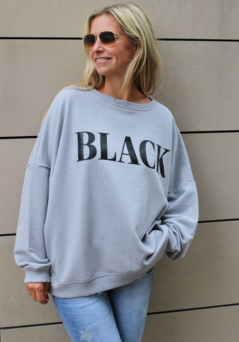 Miss Goodlife Roundneck Black and White – lightgrey Outlet
