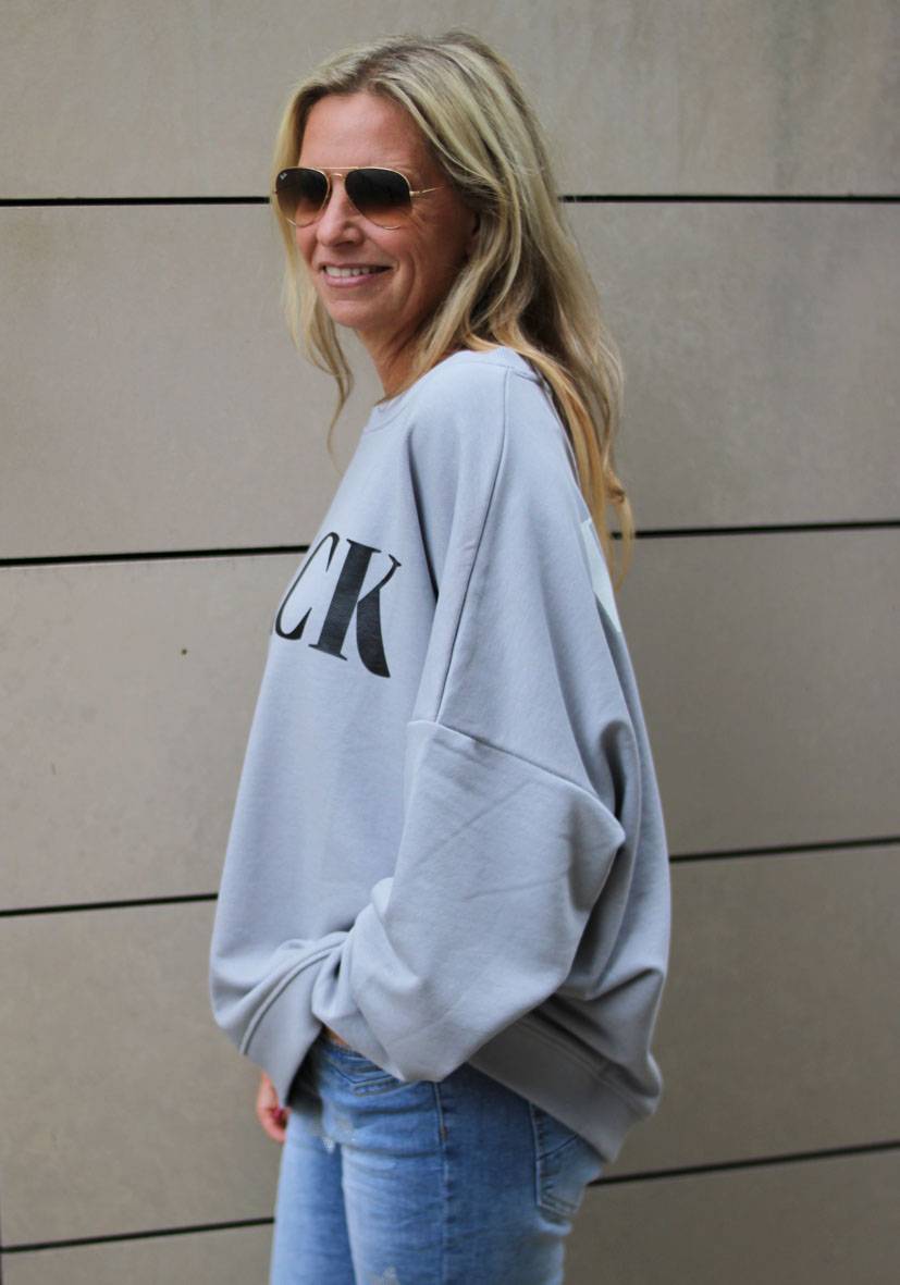 Miss Goodlife Roundneck Black and White – lightgrey Outlet