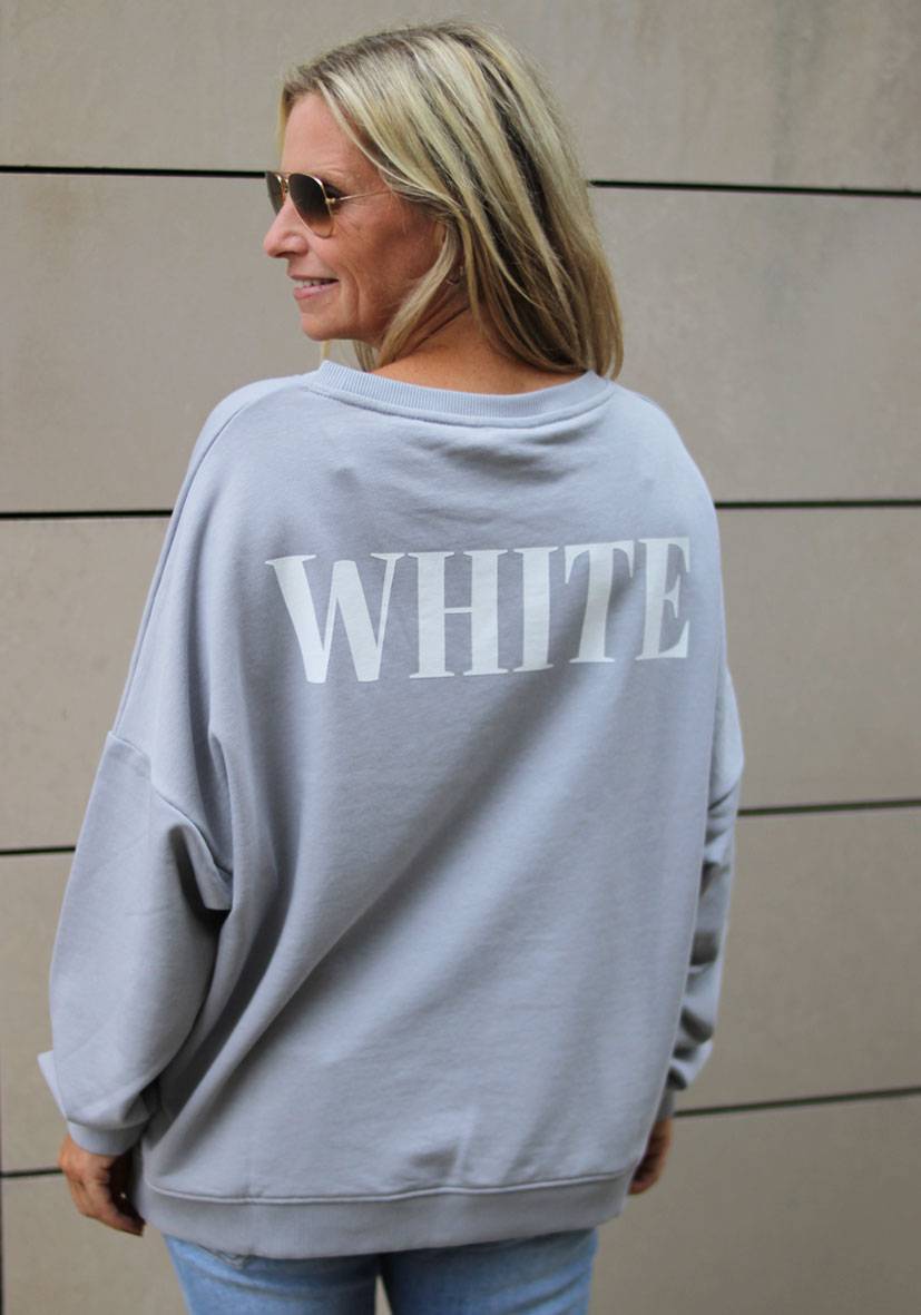 Miss Goodlife Roundneck Black and White – lightgrey Outlet