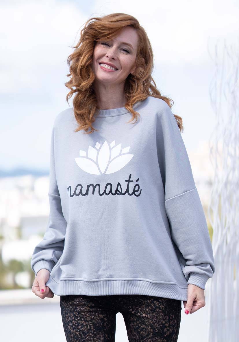 Miss Goodlife Roundneck Double Namasté – grey Verkauf
