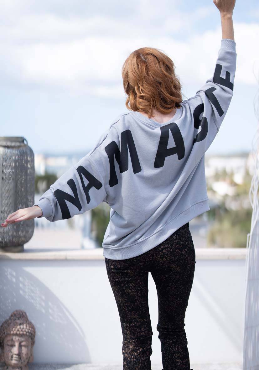 Miss Goodlife Roundneck Double Namasté – grey Verkauf