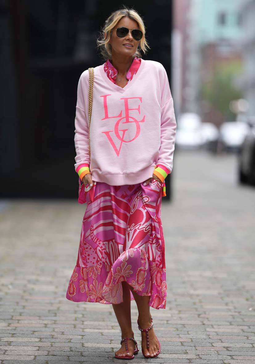 Miss Goodlife V-Neck Love Glitter – rose/neonpink Flash Sale
