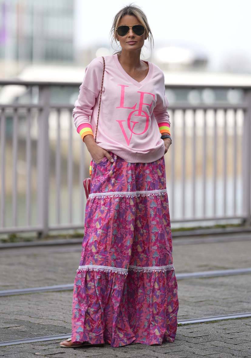 Miss Goodlife V-Neck Love Glitter – rose/neonpink Flash Sale