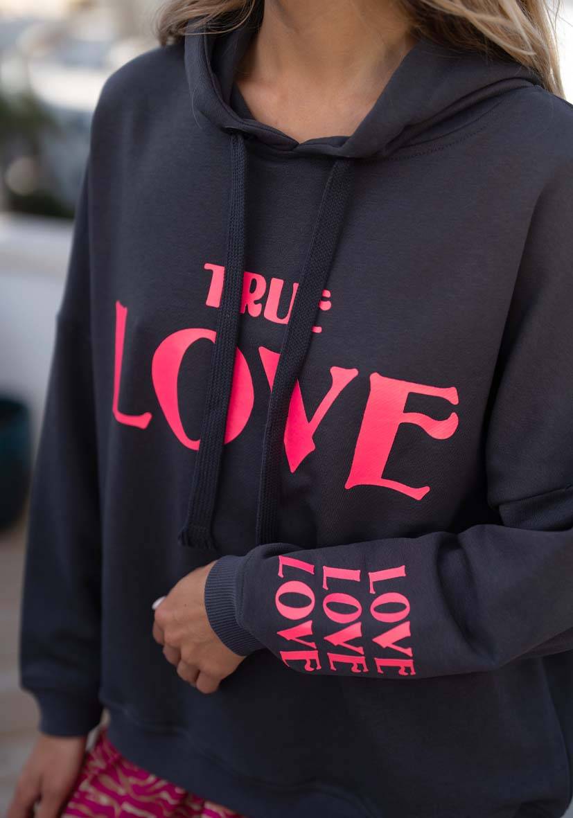 Miss Goodlife Hoodie True Love – anthracite Online Shopping