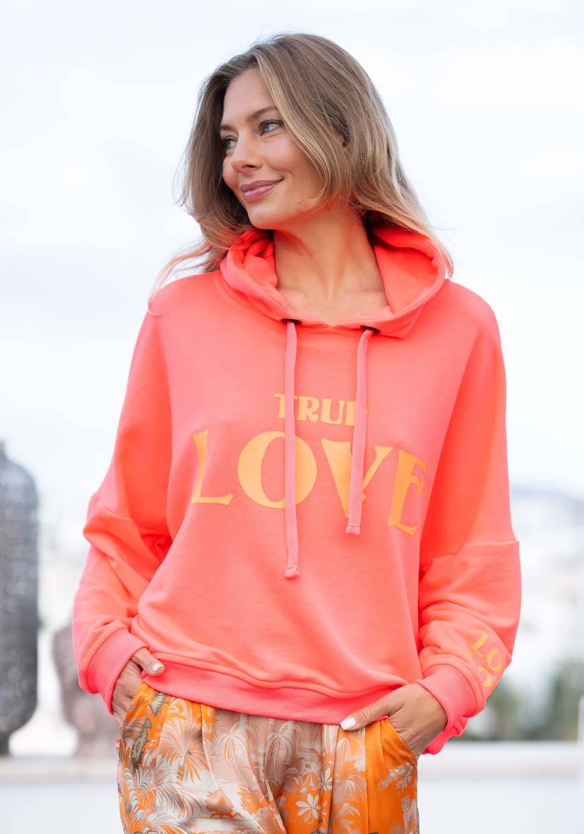 Miss Goodlife Hoodie True Love – neonpink Preisnachlass