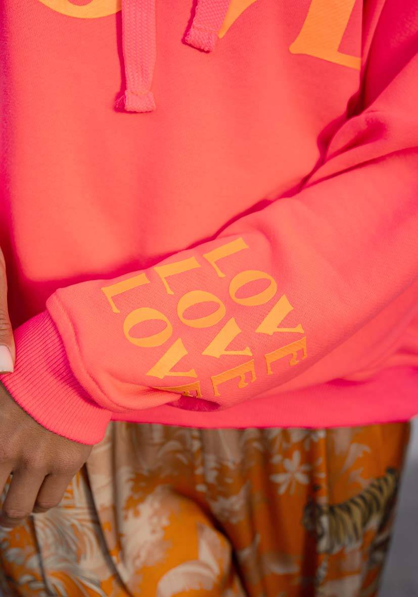 Miss Goodlife Hoodie True Love – neonpink Preisnachlass