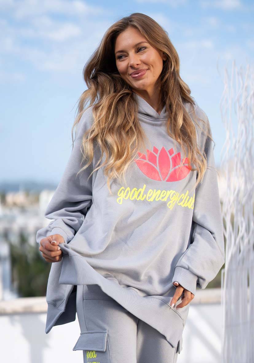 Miss Goodlife Hoodie Good Energy Namasté – lightgrey Black Friday