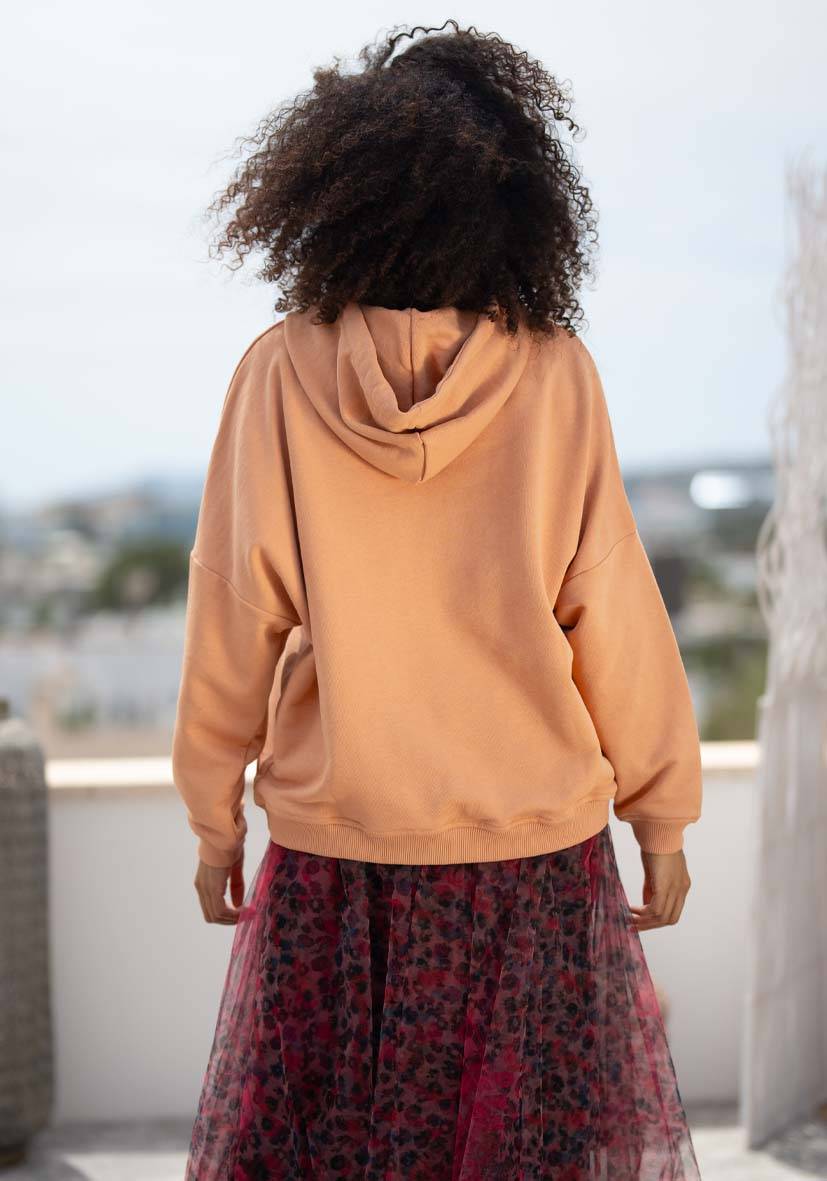 Miss Goodlife Hoodie Be Happy Heartface Strass – puder Große Rabatte