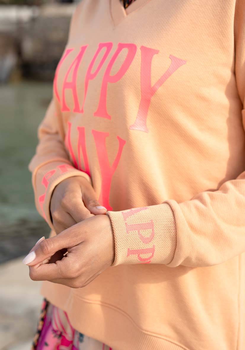 Miss Goodlife V-Neck Happy Day – puder Bis zu 50% Rabatt