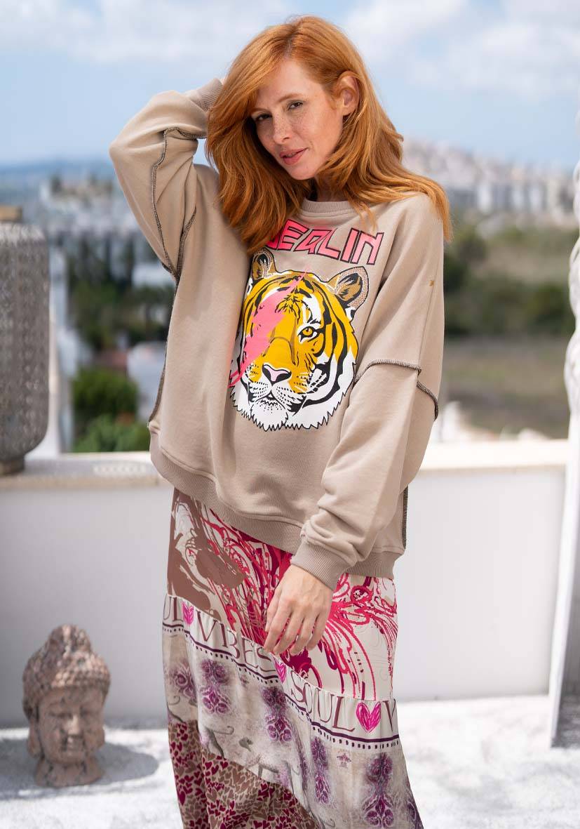 Miss Goodlife Roundneck Berlin Tiger – sand Super Rabatt