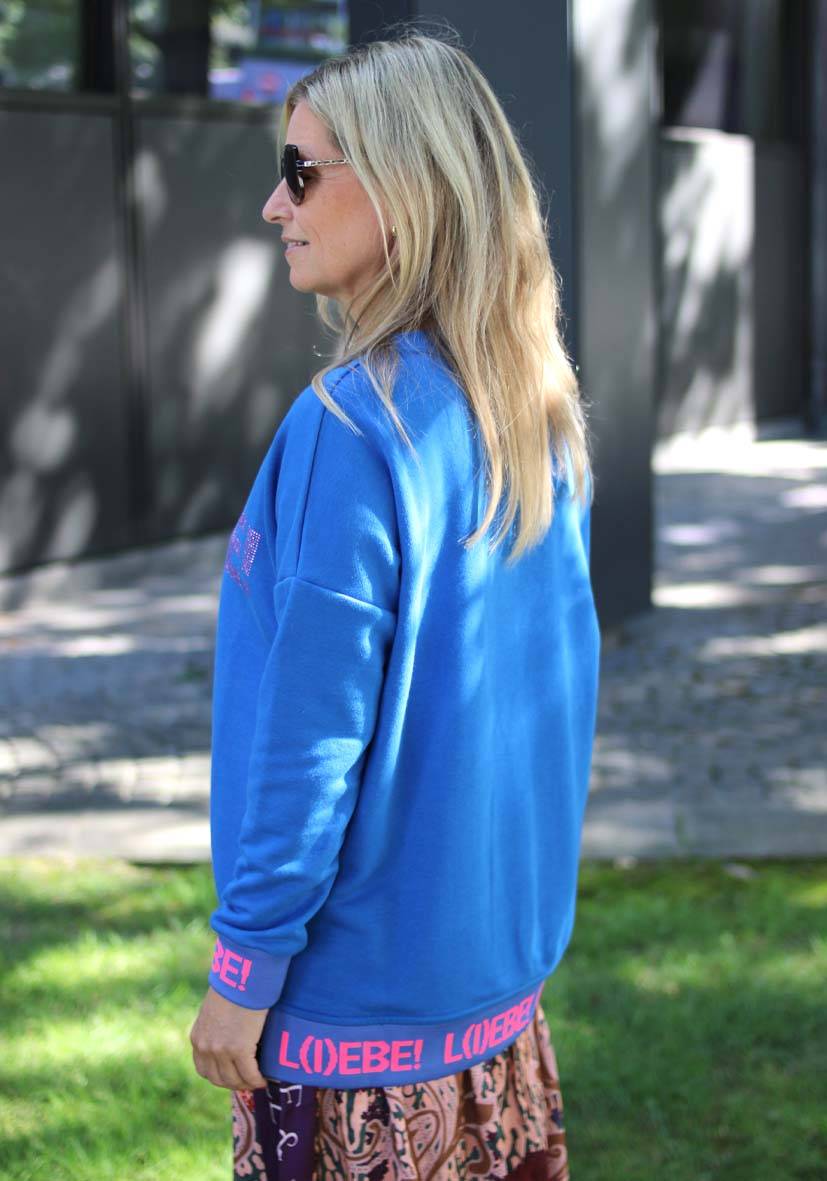 Miss Goodlife V-Neck L(i)ebe Strass – blue Clearance-Verkauf