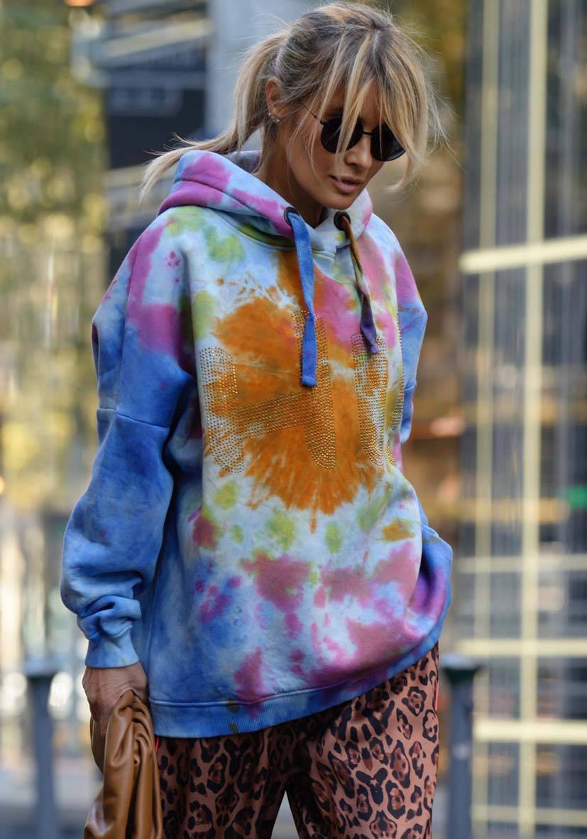 Miss Goodlife Hoodie Batik Hi! Strass – rose zollfrei