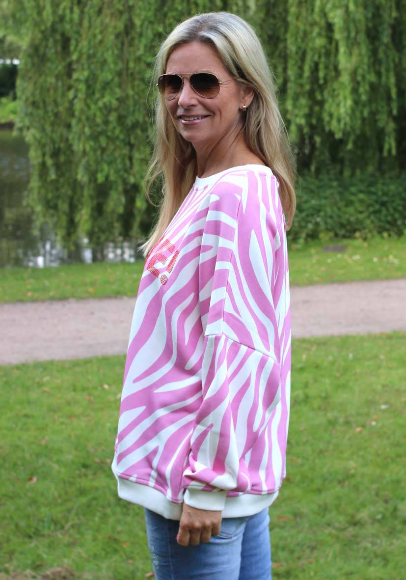 Miss Goodlife Roundneck L(i)ebe Zebra Strass – rose Online