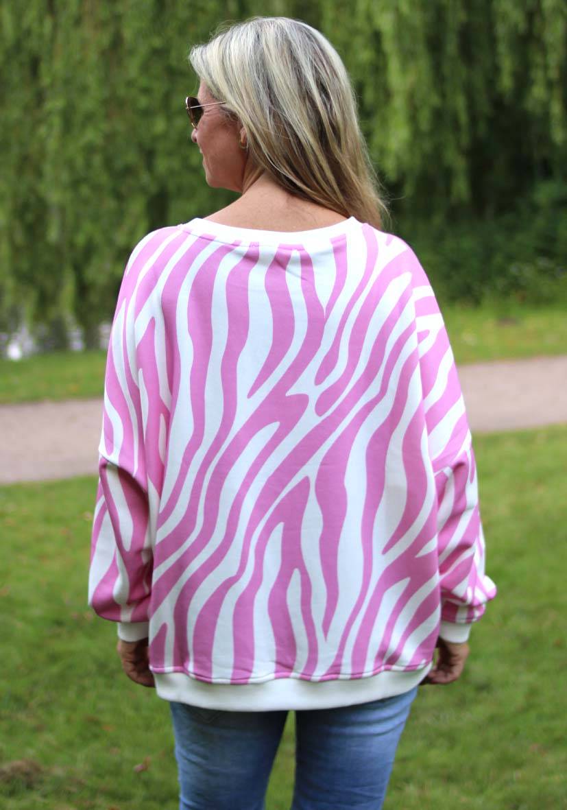 Miss Goodlife Roundneck L(i)ebe Zebra Strass – rose Online
