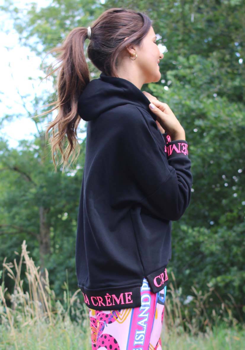 Miss Goodlife Hoodie Cème de la Crème Glitter – black Schlussverkauf