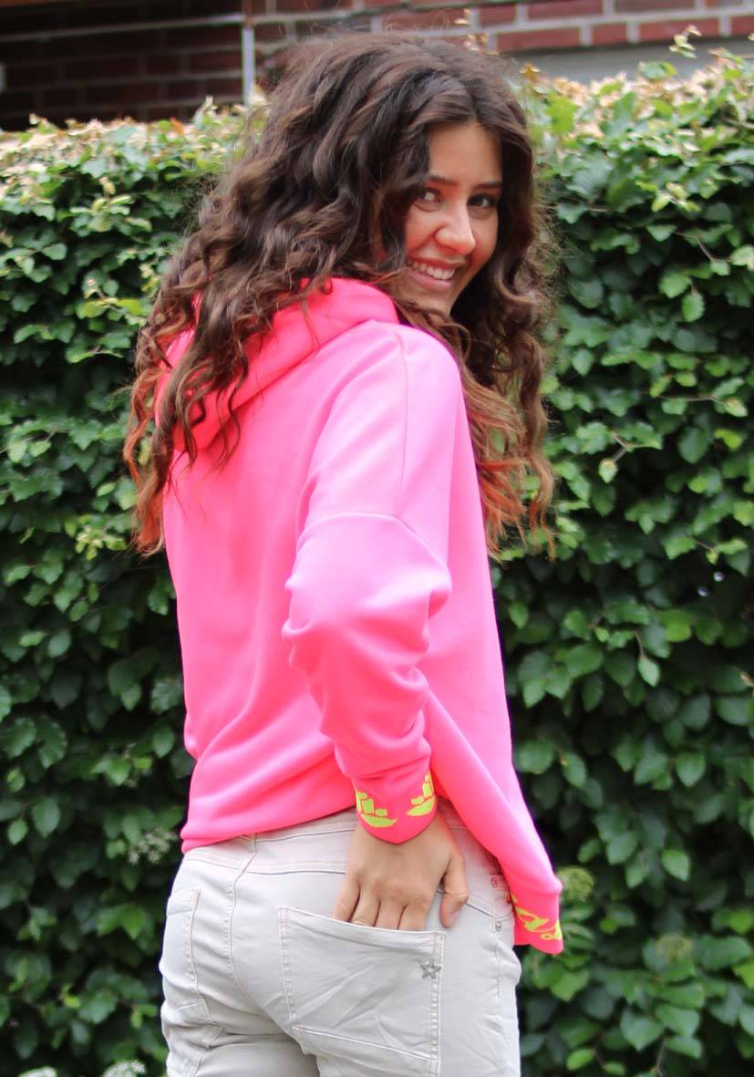 Miss Goodlife Hoodie Namasté Strass – neonpink/neonyellow Günstiger Verkauf