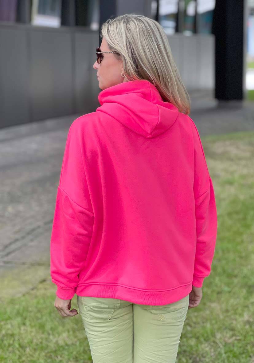 Miss Goodlife Hoodie Love Heartface – neonpink/neonorange Günstig kaufen
