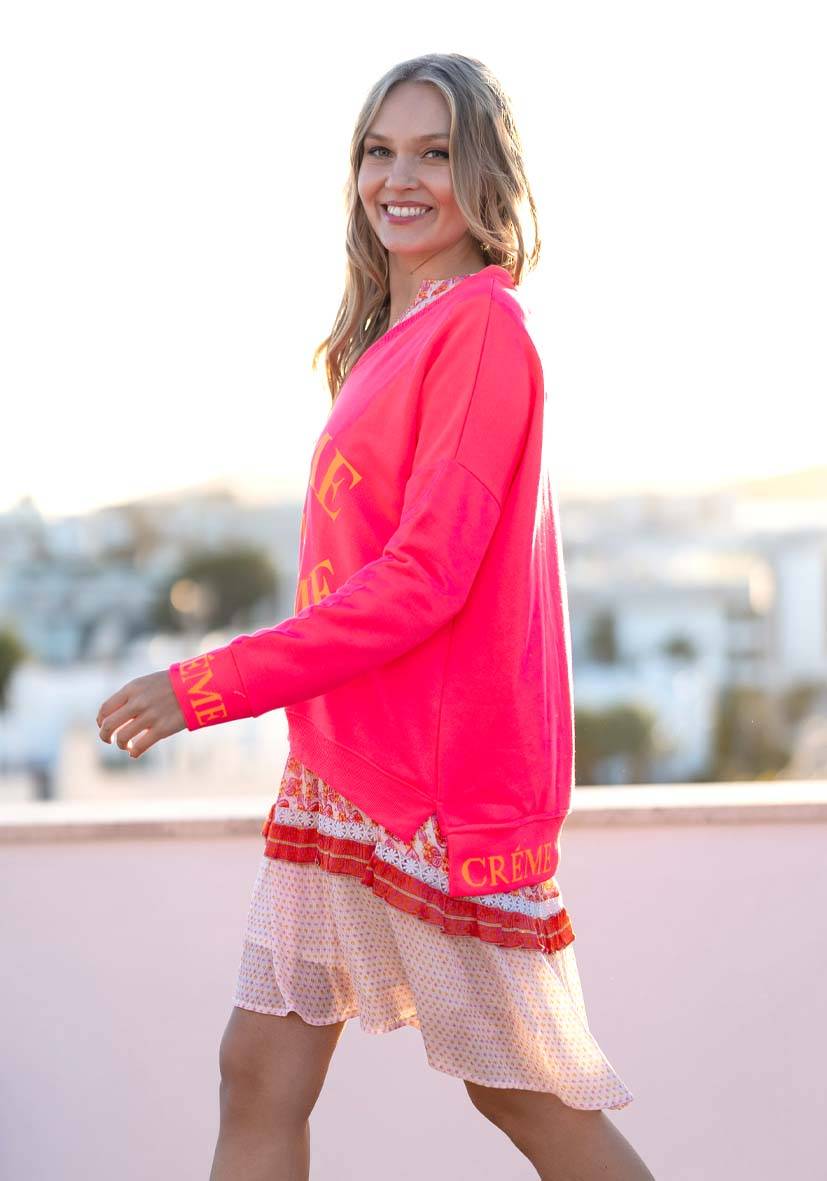 Miss Goodlife V-Neck Crème de la Crème – neonpink/neonorange Osterangebot