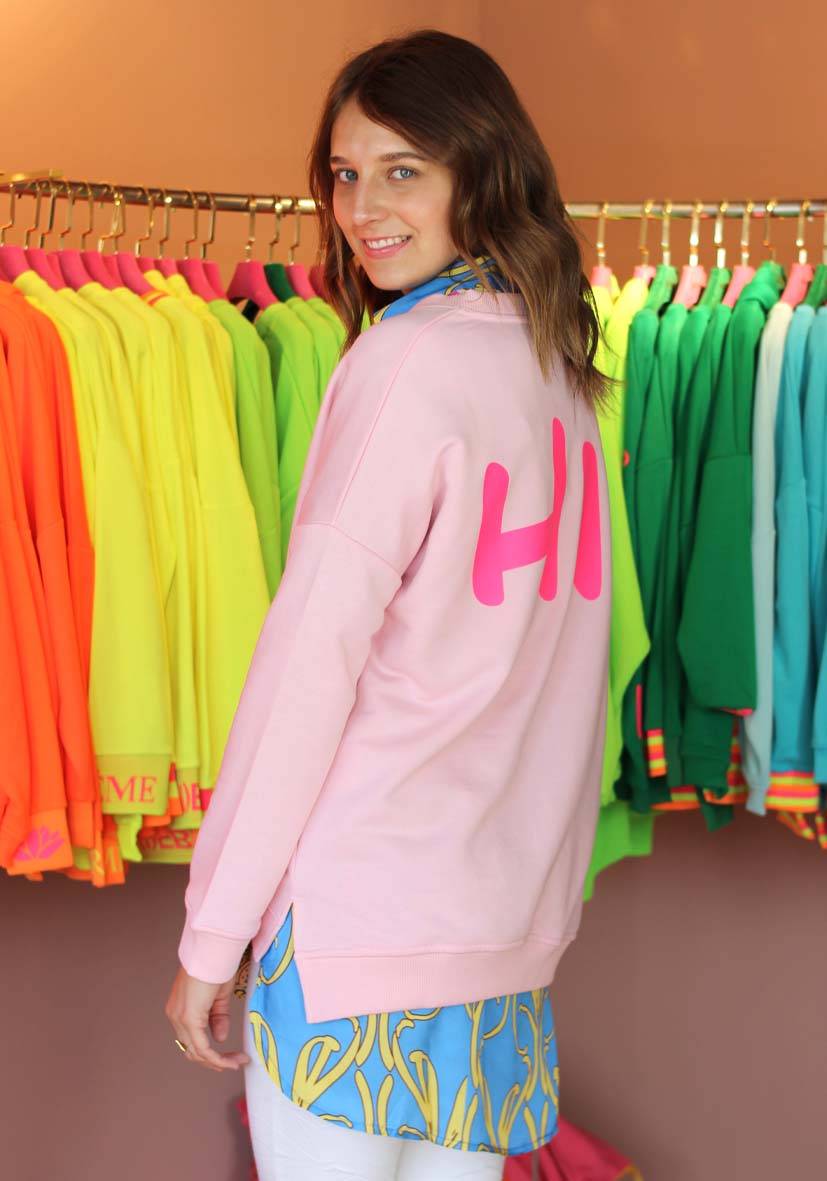 Miss Goodlife V-Neck Hi Hi! Strass – rose/neonpink Top Angebot