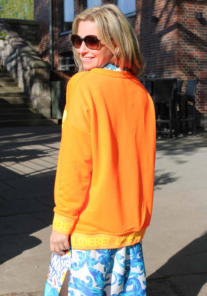 Miss Goodlife V-Neck L(i)ebe Glitter – neonorange Zeitlich begrenztes Angebot