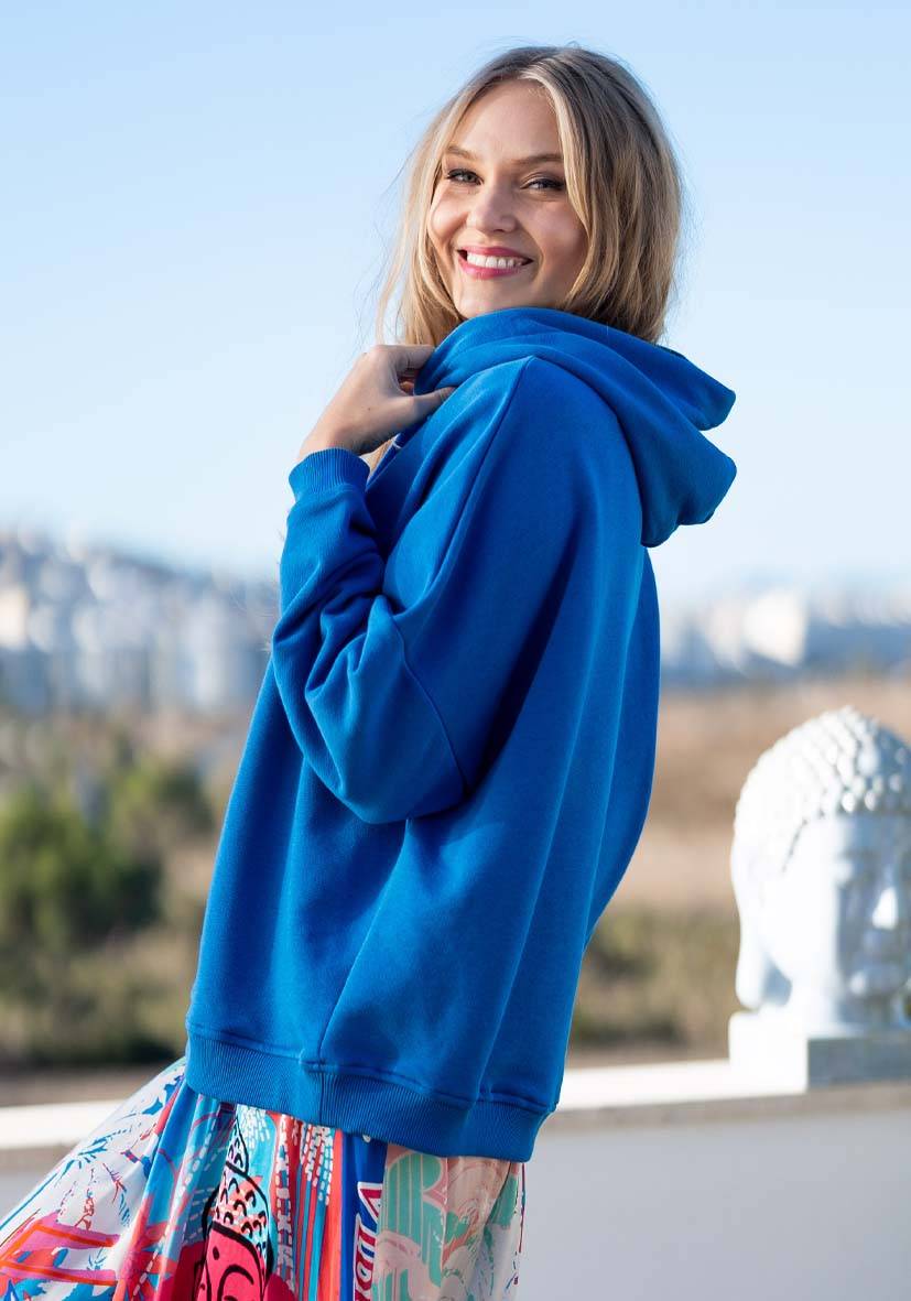 Miss Goodlife Hoodie Love Heartface – blue/neonorange Neuheiten