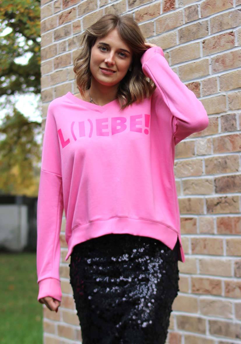 Miss Goodlife V-Neck L(i)ebe – rose/neonpink Tiefpreis