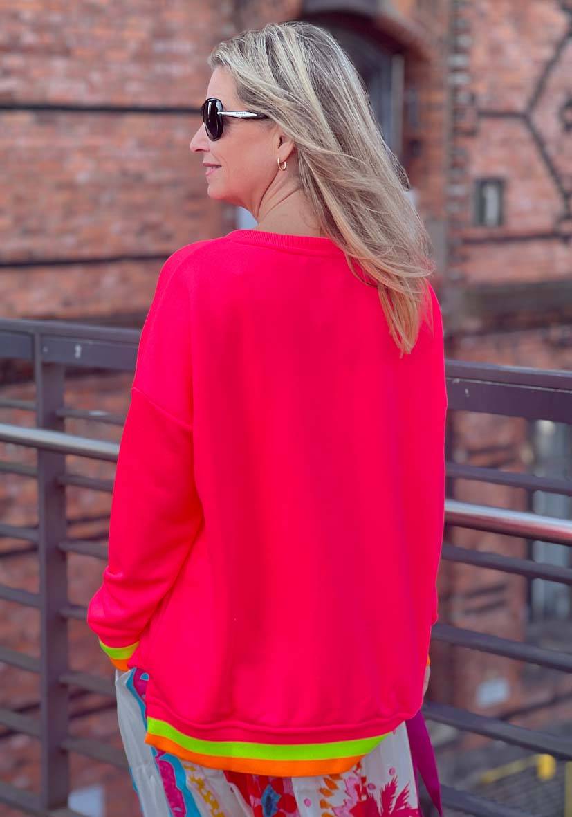 Miss Goodlife V-Neck Champagne Love Strass – neonpink/neonyellow Sonderangebot der Fabrik