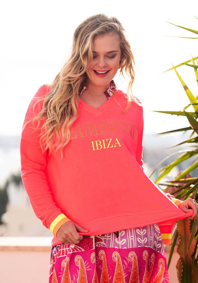 Miss Goodlife V-Neck Champagne Ibiza – neonpink/neonyellow Super Rabatt