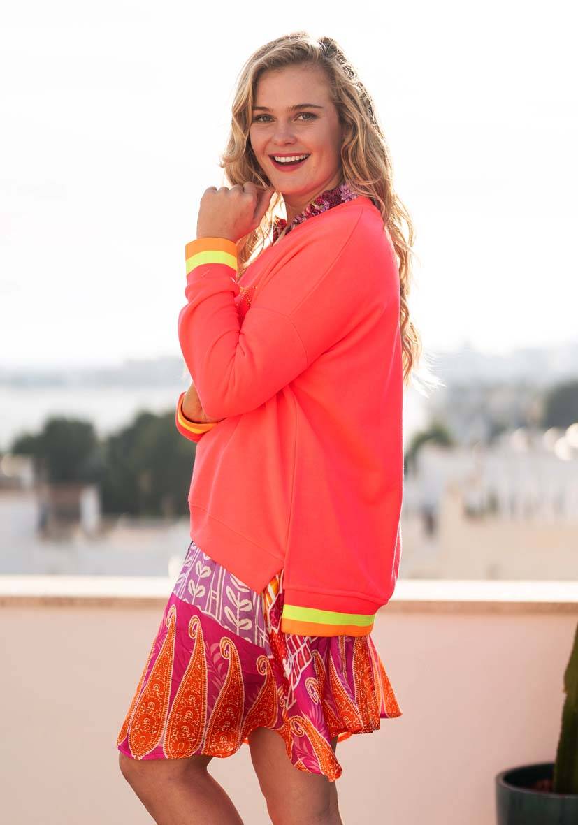 Miss Goodlife V-Neck Champagne Ibiza – neonpink/neonyellow Super Rabatt