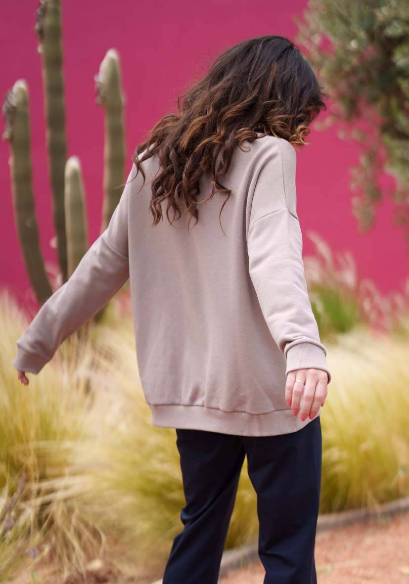 Miss Goodlife V-Neck L(i)ebe Pocket – sand/neonyellow Speichern exportieren