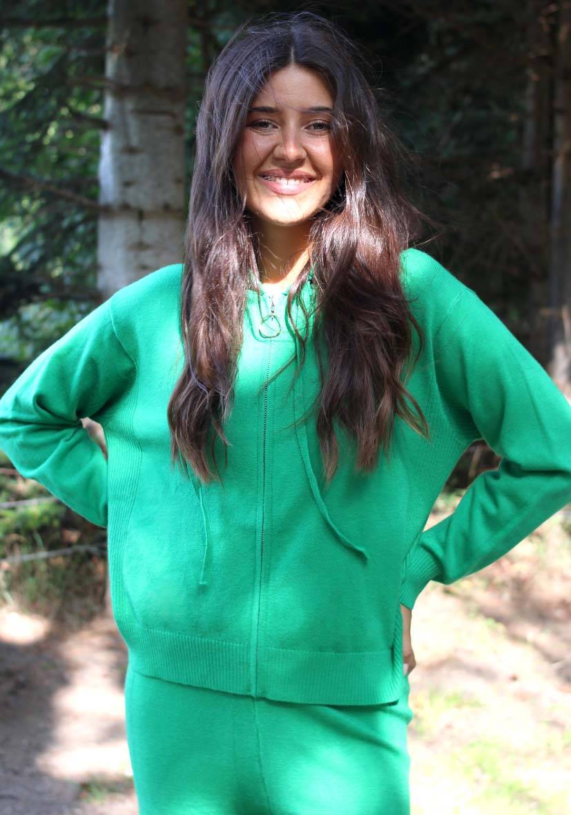 Miss Goodlife Cardigan Knitted Zipper – green 2025