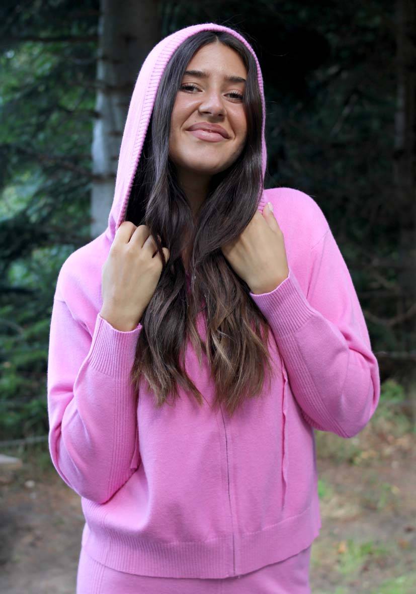 Miss Goodlife Cardigan Knitted Zipper – pink Outlet