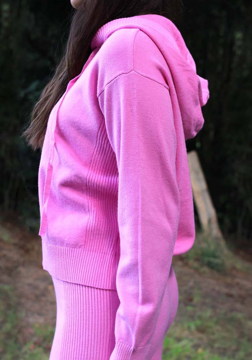 Miss Goodlife Cardigan Knitted Zipper – pink Outlet
